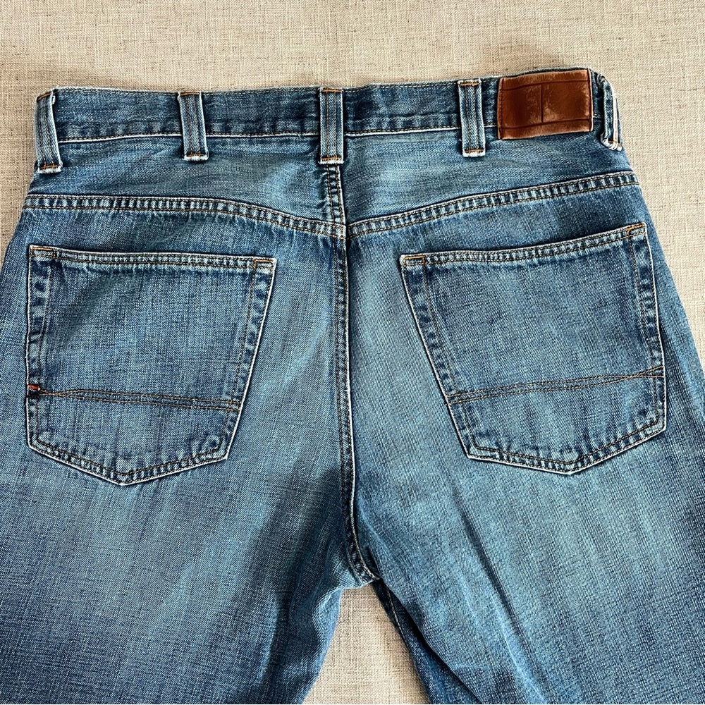 Tommy Hilfiger Jeans Men Classic 36x36 Blue Straight 100% cotton Leather Tag